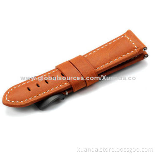 Free logo customized size genuine leather watch straps with simple style are best seller